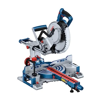 Image de Bosch Professional BITURBO scie à onglets radiale sans fil GCM 18V 254 D (capacité de coupe 90 x 305 mm, avec 1 lame circulaire, 2 supports pièce, sac poussière, serre joint)