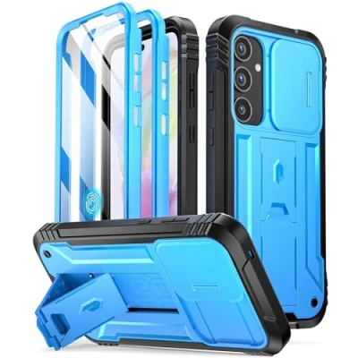 Image de Poetic Revolution Coque Compatible avec Galaxy A35 5G, d&#039;appareil Photo coulissante, Protecteur d&#039;écran Fonctionne Identification d&#039;empreintes digitales, de téléphone Robuste