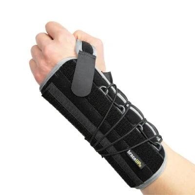 Image de BraceUP Quick Wrap Attelle de poignet pour le canal carpien, la tendinite et l&#039;arthrite Orthèse maintien main du (Main Droite)
