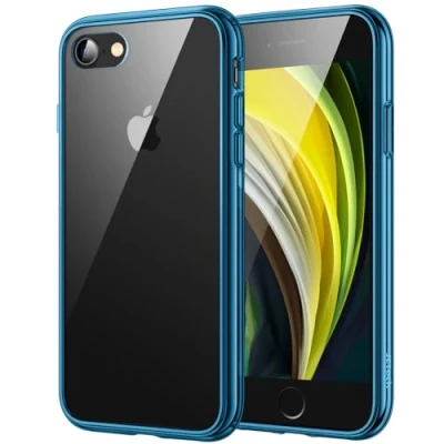 Image de JETech Coque pour iPhone SE 3/2 (modèle 2022/2020), 8 et 7, 4,7 Pouces, Anti Jaunissement Housse de Protection Transparente Chocs Rayures (Marine)