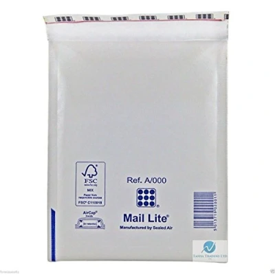 Image de Mail Lite Enveloppes rembourrées Taille A/000 110 x 160 mm Blanc (lot de 100)