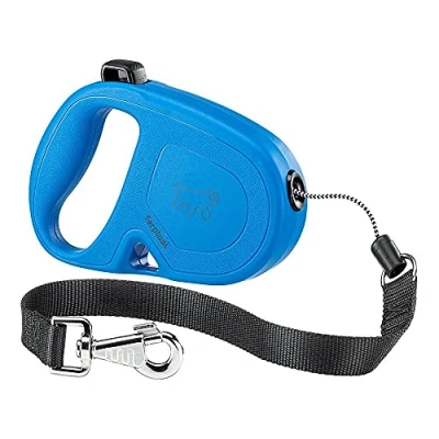 Image de Ferplast Laisse Chien Enrouleur Flippy One, pour Grands Chiens jusqu&#039;à 35 Kg. Cordon Extensible Max 5 m. Bouton Unique verrouiller et déverrouiller, Bleu Clair
