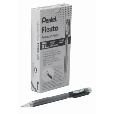 Image de Pentel Fiesta Porte mines Pointe 0,5 mm Corps noir Lot de 12