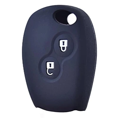 Image de ANGOFIZ Housse Silicone Etui Protection pour Clé Télécommande Renault Clio 3 Twingo 2 Master Kangoo Trafic Modus Wind Dacia Sandero Duster Lodgy Logan Dokker Stepway (Noir)