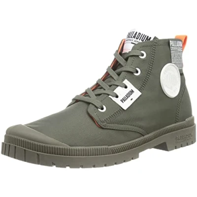 Image de Palladium Overlab Unisex Bottines à lacets, Taille: 44.5, Olive night Coton