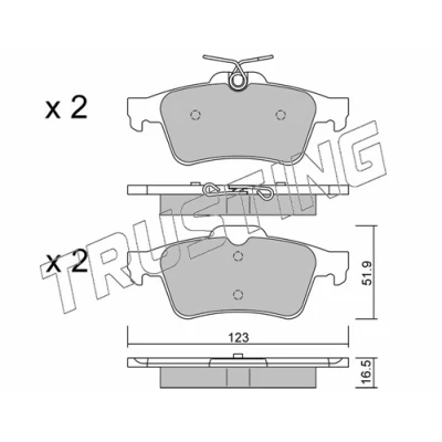 Image de TRUSTING 346.1 Jeu de plaquettes frein contact signal d&#039;usure exclu, non préparé pour indicateur FORD: FOCUS 2, 3, C Max