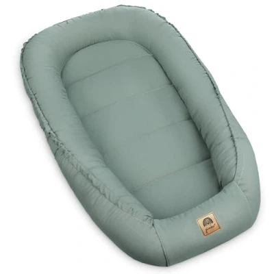 Image de PIMKO réducteur de lit bébé 2 côtés Cocon Baby Nest Nourrissons cocons pour Nouveau né Nid Pistache avec rabat