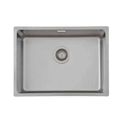 Image de Respekta Détroit Évier en acier inoxydable / 1 cuve à encastrer de 59 x 43,5 cm/Évier adapté aux meubles sous évier 60 cm large