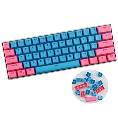Image de Sunzit Keycaps, 61 Keycaps Backlight PBT Keycap pour GH60 / RK61 ALT62 Annie/Keyboard Poker Keys (Le Clavier n&#039;est Pas à Vendre)