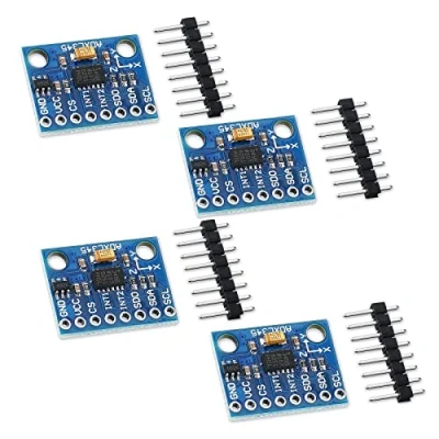 Image de ADXL345 Lot de 4 accéléromètres 3 axes GY 291 Module capteur gravité numérique d&#039;accélération Inclinaison Compatible avec Arduino Raspberry Pi