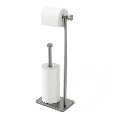 Image de Umbra Cappa Porte Rouleau de Papier Toilette sur Pied en Nickel, Taille Unique