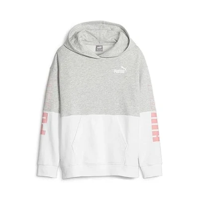 Image de PUMA Sweat à Capuche Power Colorblock FL G Sudation Fille, Gris Clair chiné, 128