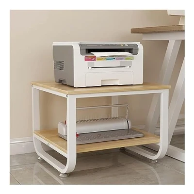 Image de Support d&#039;imprimante Table Bureau De Pour Imprimante, Double Étagères Rangement Robustes, Stockage Imprimante Laser Et Copieur M