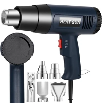 Image de SinLaw Décapeur Thermique Professionnel 2500W, Pistolet à Air Chaud 50℃ 650℃ Température Variable en Continu, 2 Débit D&#039;air,Protection de Surcharge,5 Buses,Pour Décongeler, Souder