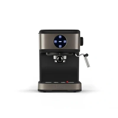 Image de BLACK+DECKER BXCO850E Machine à café expresso 850W, 20 bars, 2 tasses, Fonction vapeur, Arrêt automatique, Quantité programmable, Système extra crème, Réservoir 1,5L, Finition anti traces de doigts