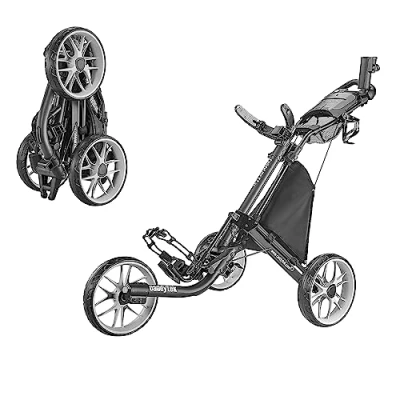 Image de CaddyTek CaddyLite EZ V8 Chariot de Golf à 3 Roues Pliable, Mixte, Dark Grey, Gris foncé, Taille Unique