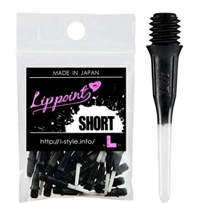 Image de Gradient Couleur Solide touches métalliques avec embout en plastique court Lippoint Dart Conseils 50pics, noir