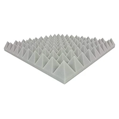 Image de Mousse pyramidale, type 50 x 6 cm, gris clair, tapis d&#039;isolation acoustique pour une isolation efficace
