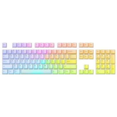 Image de Glorious Gaming 115 capuchons de touches RGB Polychroma Translucides pour un max, profil Cherry, polycarbonate super durable, police originale, son riche, disposition US