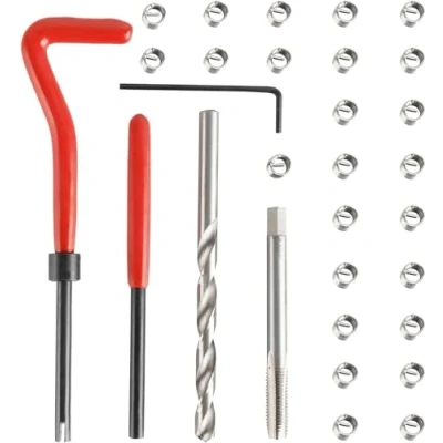 Image de FreeTec Kit de réparation filetage 30 pièces M6 x 1 mm Helicoil d&#039;installation Outils