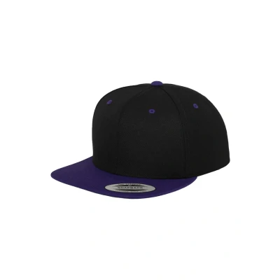 Image de Flexfit Homme Kappe Classic Snapback 2 tone Flat sheets, Blk/pur, Taille Unique EU