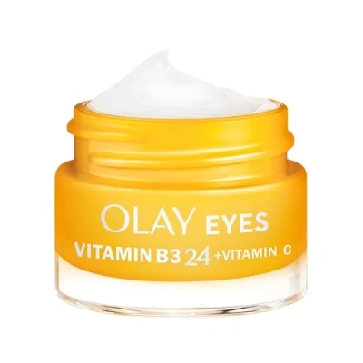 Image de Olay Crème contour des yeux à la vitamine B3 24 + C avec B3, et peptides pour une peau visiblement plus lumineuse, 15 ml