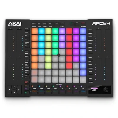 Image de AKAI Professional APC64 Contrôleur MIDI pour Ableton avec 8 bandes tactiles, séquenceur pas à pas, 64 pads RGB, CV Gates, entrée/sortie MIDI, USB C
