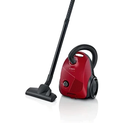 Image de Bosch BGBS2RD1 Série 2, Aspirateur traineau 8 mètres avec Sac 3,5L Niveau sonore 80 DB Rouge