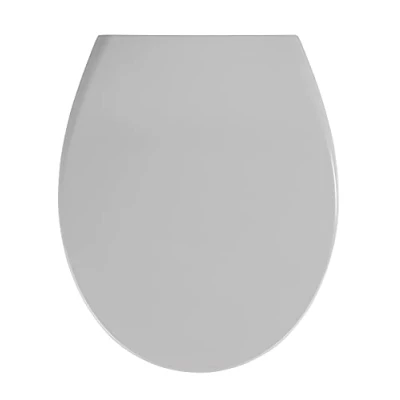 Image de WENKO abattant WC avec Frein de Chute, clipsable Fixation INOX, Samos Gris Clair, duroplast