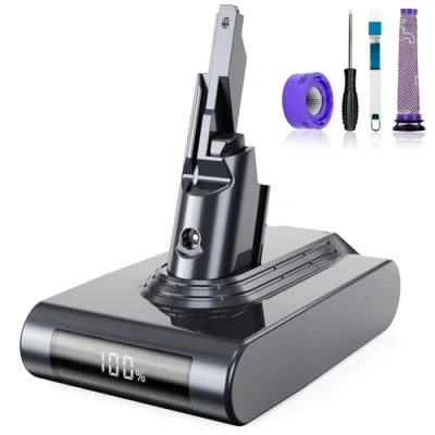 Image de 6000mAh Batterie pour Dyson V7 SV11 Remplacement Absolute Animal Motorhead Trigger Car+Boat Fluffy HEPA Mattress Aspirateur avec 2 Pré Filtre et 1 Tournevis