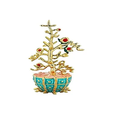 Image de Alessi L&#039;Albero Del Bene MJ16 17 Décoration Design en Porcelaine Et Résine Doré, Décorée à La Main