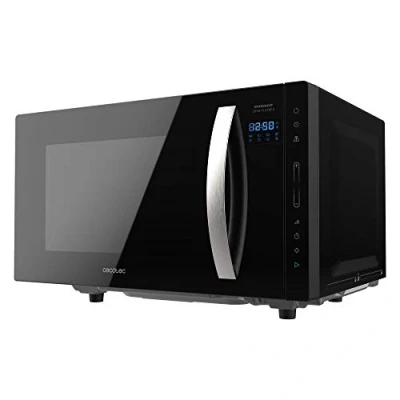 Image de Cecotec Micro ondes sans plaque GrandHeat 2300 Flatbed Touch Black. Capacité 23 litres, Puissance 800 W, 8 fonctions préréglées, Minuterie jusqu&#039;à 95 min.