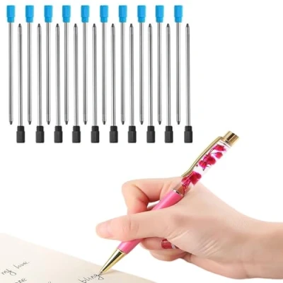 Image de SHULLIN Lot de 30 recharges stylo à bille remplaçables 7 cm universelles rechange 0,5 mm Pointe Noir et bleu