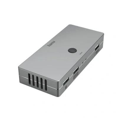 Image de Hama KVM Switch pour 2 PC, Ordinateurs Portables, MacBook, tablettes, 4 Ports (KVM commutateur Souris, Clavier, imprimante, clé USB, Casque, Disque Dur, PC 3 1 HDMI)