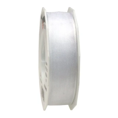 Image de PRÄSENT C.E. Pattberg Ruban en Organza renforcé Motif 4 Saisons Blanc 25 mm x m
