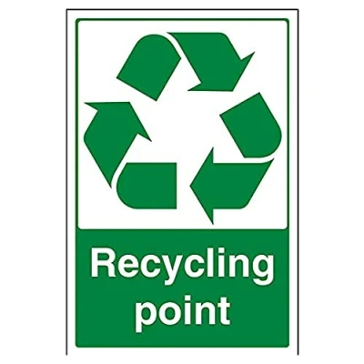 Image de Pans vsafety au r General Panneau, point de recyclage, en plastique rigide, Portrait, 200 mm x 300 mm, vert