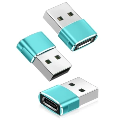 Image de BASESAILOR Adaptateur USB vers C 3 Pack,Type Femelle A Mâle Convertir Chargeur pour Apple Watch Série 7 8 9 SE,iPad 10 Pro Air 4 5,Mini 6,Samsung Note 20 S23 S22 S21 A54 A53 FE,Z Fold Flip