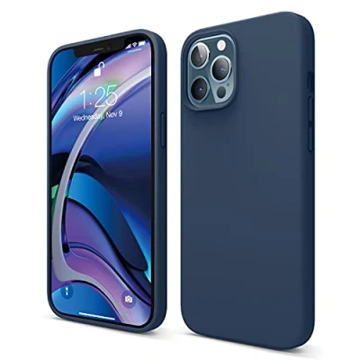 Image de elago Coque Silicone Liquide Compatible avec iPhone 12 Pro Max (6,7) Case en Premium, Étui Protection Complète, Cover Antichoc à 3 Structure (Bleu Marine)