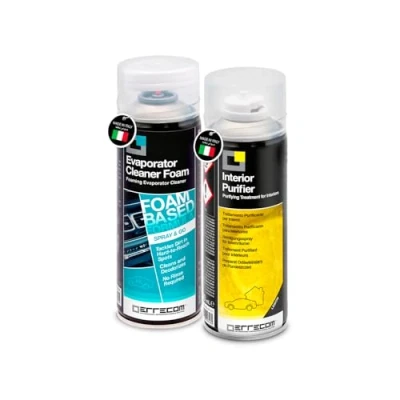 Image de ERRECOM Total Care, Traitement Purifiant Complet pour systèmes de climatisation des véhicules et habitacles, Parfum Citron, 2 Bouteilles aérosol 200 ML