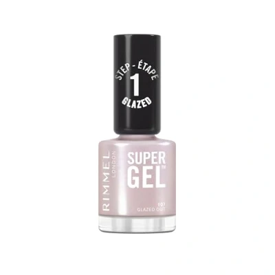 Image de Rimmel Super gel, 107 Glazed Out, Vernis longue tenue, Finition givrée, Application facile, Manucure effet Résistant aux éclats, Formule clean, 12ml