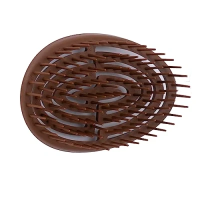 Image de CAISHA Brosse À Cheveux Pour Mouillés Démêlante Sans Remorqueur Ressort En Spirale Marron Doux Le Cuir Chevelu Tous Les Types De K112