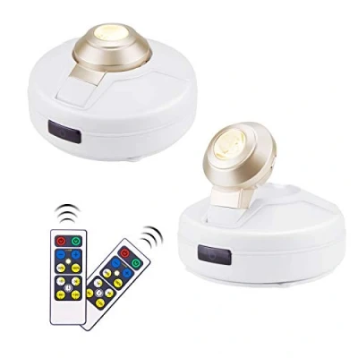 Image de HONWELL Projecteurs à LED Plafonnier Sans Fil piles, Bâton sur les Lumières Lampe Intensité Variable avec Télécommande pour éclairer la Peinture Armoire Cadre jeu de Fléchettes, Blanc Chaud