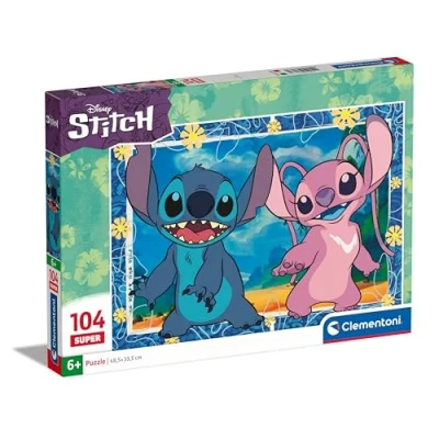 Image de Clementoni Puzzle Disney : Stitch 104 pièces pour Enfant Développe la Motricité et le Sens de l&#039;Observation Jeu Dimensions 48,5 x 33,5 cm Fabriqué en Italie 27573