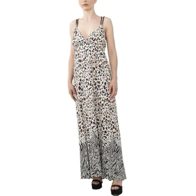 Image de Liu Jo Robe de plage longue léopard VA3043 fabriquée en Italie (M, Natural LEOP.Zebra)