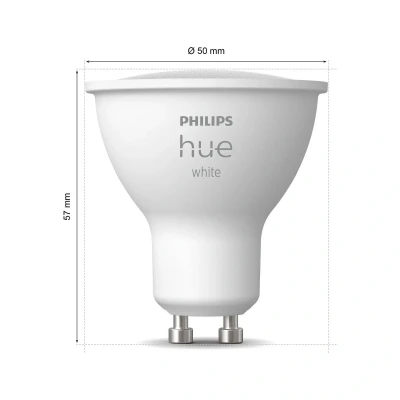 Image de Philips Hue 929003666902 White, Lot de 2 Ampoules connectée GU10, lumière Blanche Douce, Compatible Bluetooth, contrôle Vocal avec Alexa, Apple Home et Google Assistant, Blanc