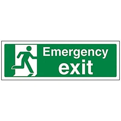 Image de vsafety 21015 ax r Lave vaisselle état Exit Sign, sortie d&#039;urgence, paysage, 1 mm rigide en plastique, 300 x 100 mm, vert