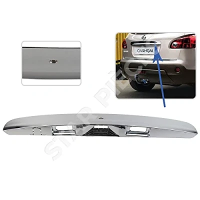 Image de Poignée de coffre compatible pour Nissan Qasqhai (2007 2013) baguette complète avec fonction I KEY (bouton ouverture automatique) ou sans option camera recul (chromée)