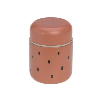 Image de LÄSSIG Bébé Enfant Boîte isotherme bouillie goûter anti fuite inoxydable 350 ml/Food Jar Happy Prints caramel