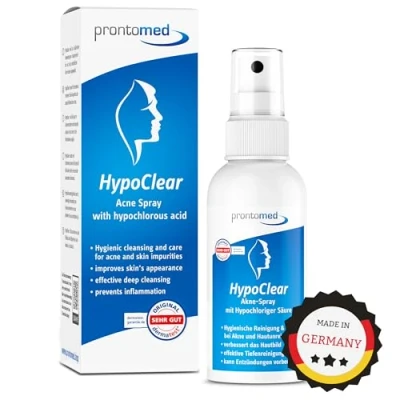 Image de Prontomed Spray hypoClear 75 ml Soin de la peau efficace avec acide hypochloreux/acide hypochloreux Pour l&#039;acné, les impuretés et rougeurs une claire saine Doux