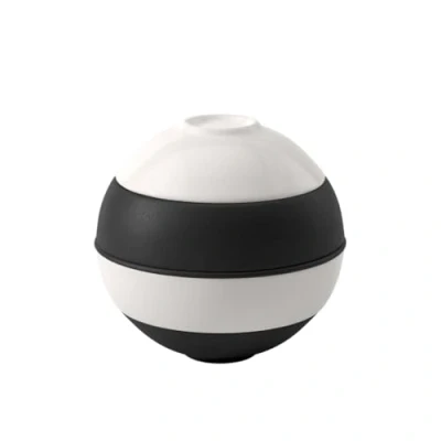 Image de Villeroy &amp; Boch La petite Boule black white, Ensemble de vaisselle en porcelaine, 5 pcs à servir, 14 cm Ø, résistant au lave vaisselle, convient four micro ondes, noir et blanc